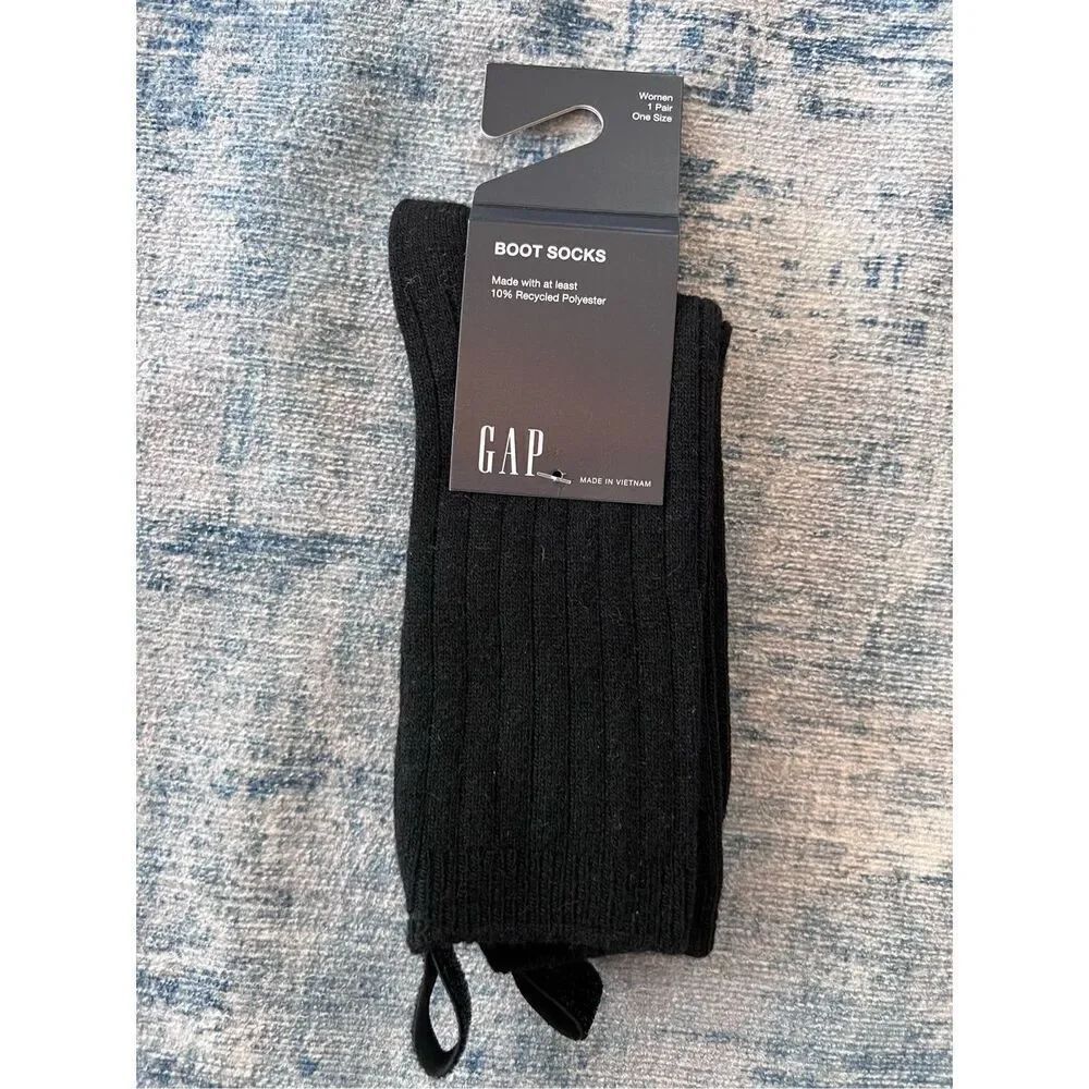 Women's Gap Black Glitter Tab Boot Socks 1 Pair